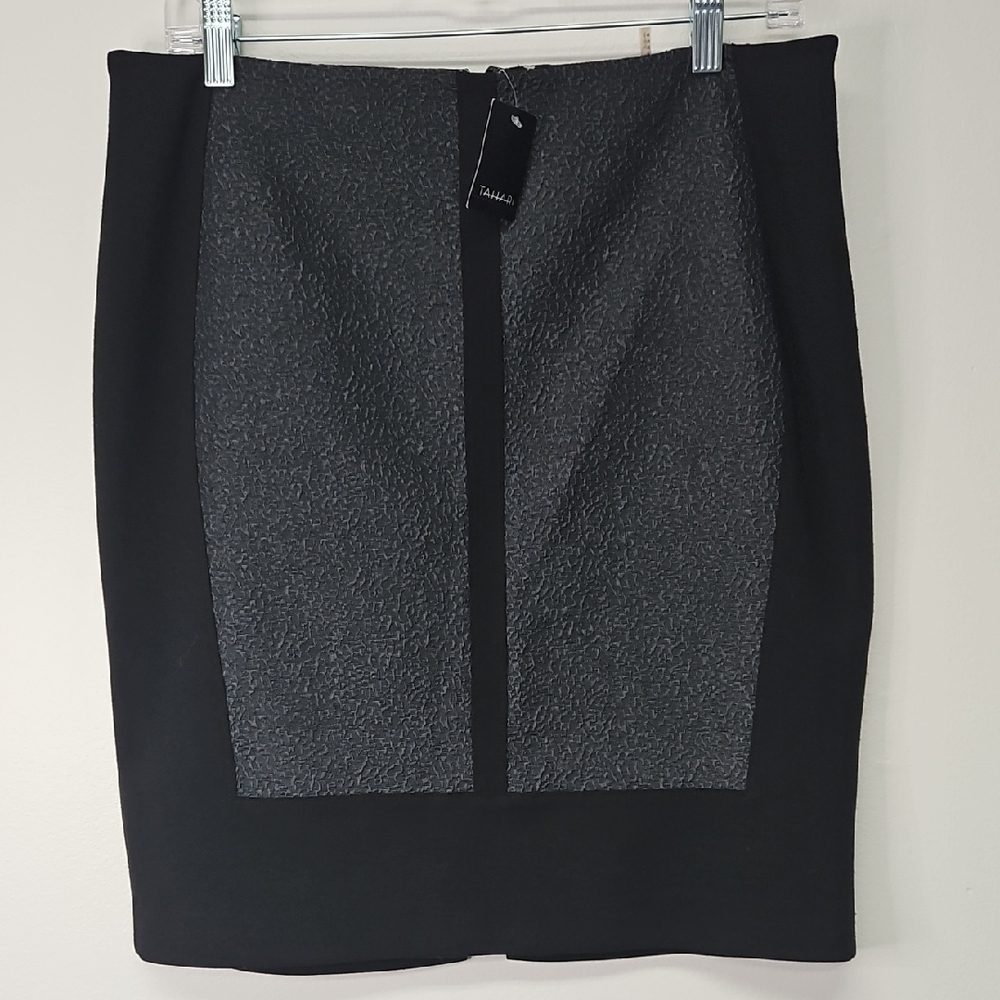 Tahari Black and Gray Pencil Skirt